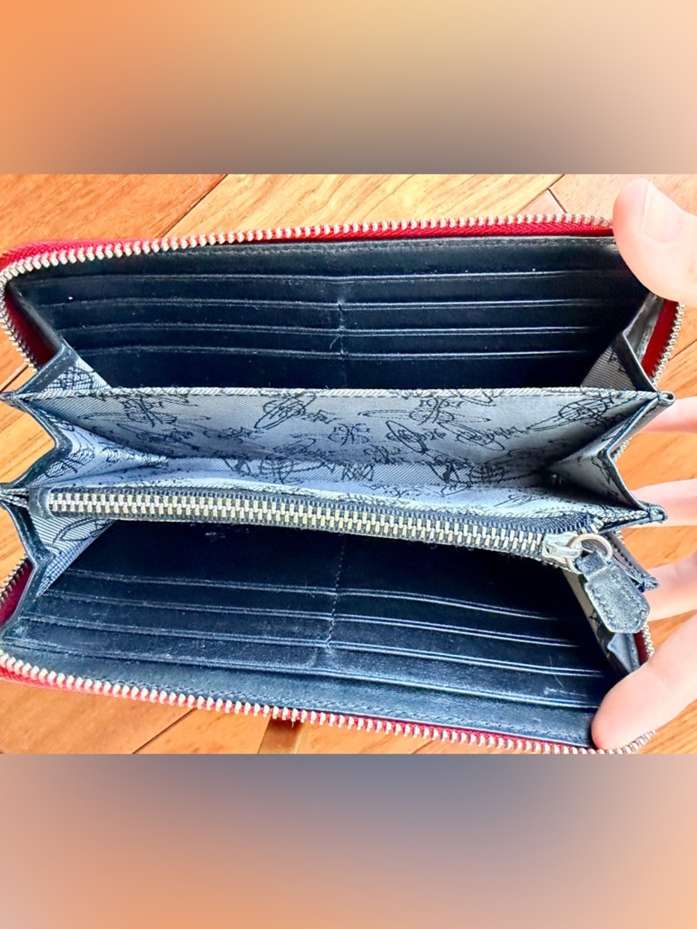 Vivienne Westwood Matilda Red Saffiano Leather zip-Around Long Wallet. EUC - Picture 13 of 16